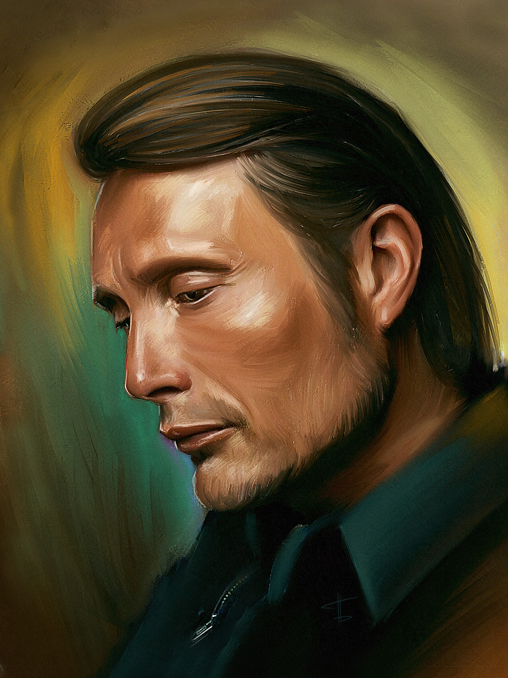 ArtStation - Digital painting, portrait of an actor.