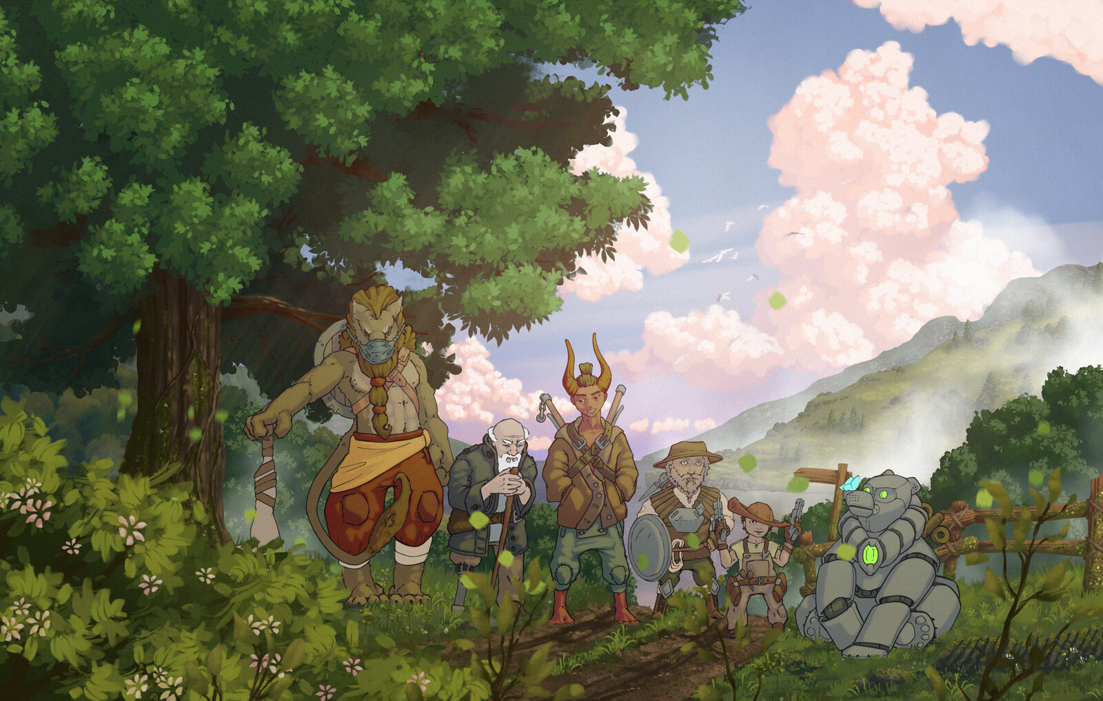 The Crew (Studio Ghibli style DnD portrait)