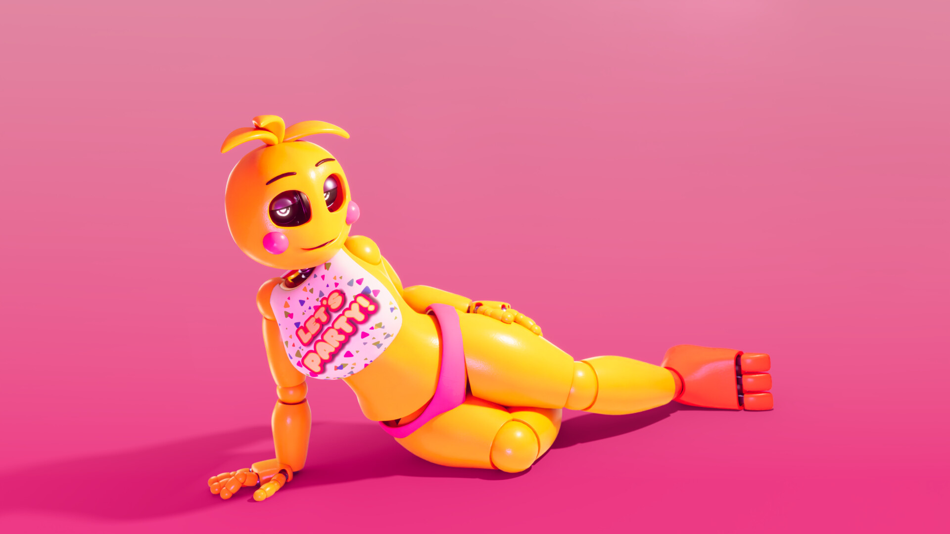 A Toy Chica pin-up render Model by Jams3D & PLUSHii_3D https://linktr.e...