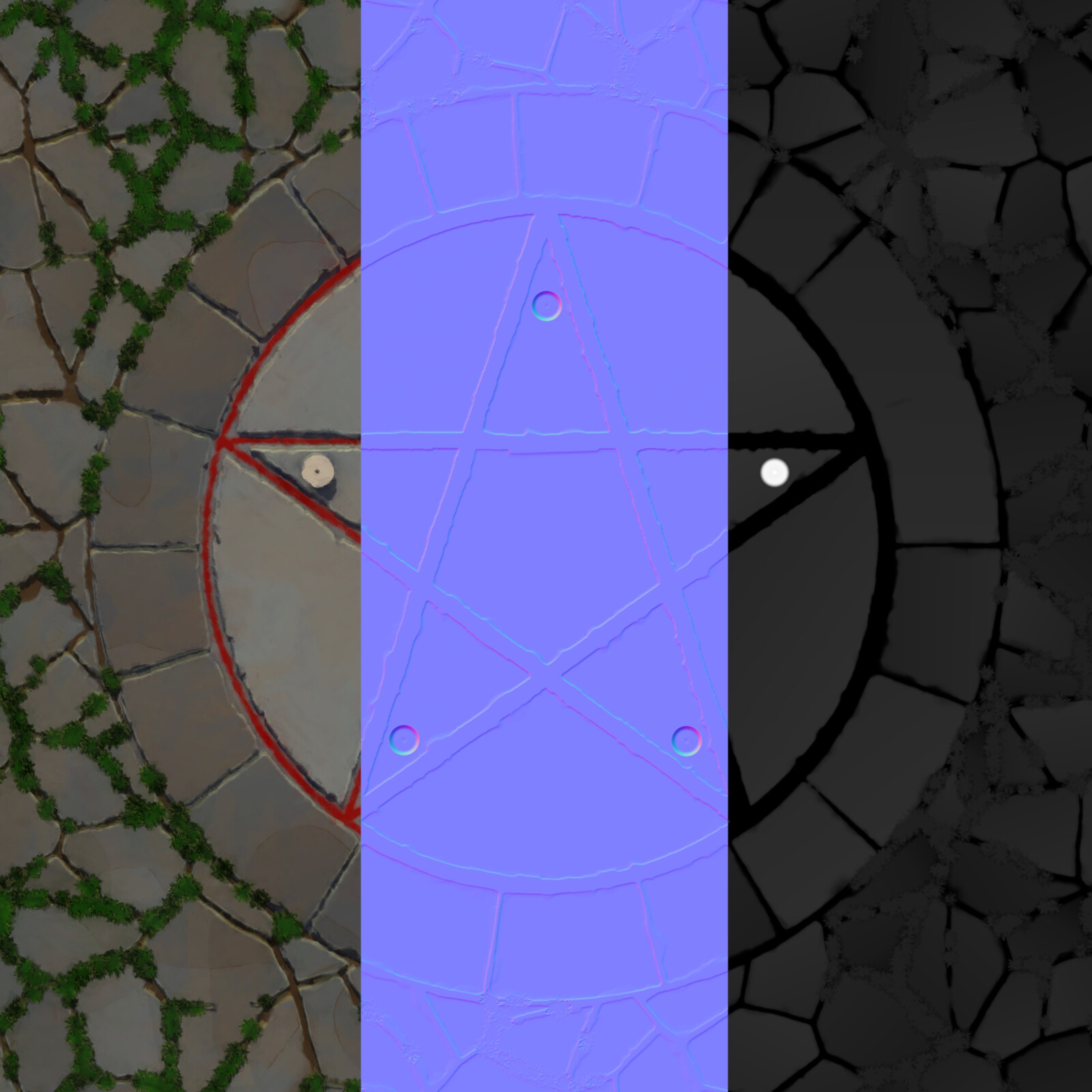 Basecolor, Normal, Height