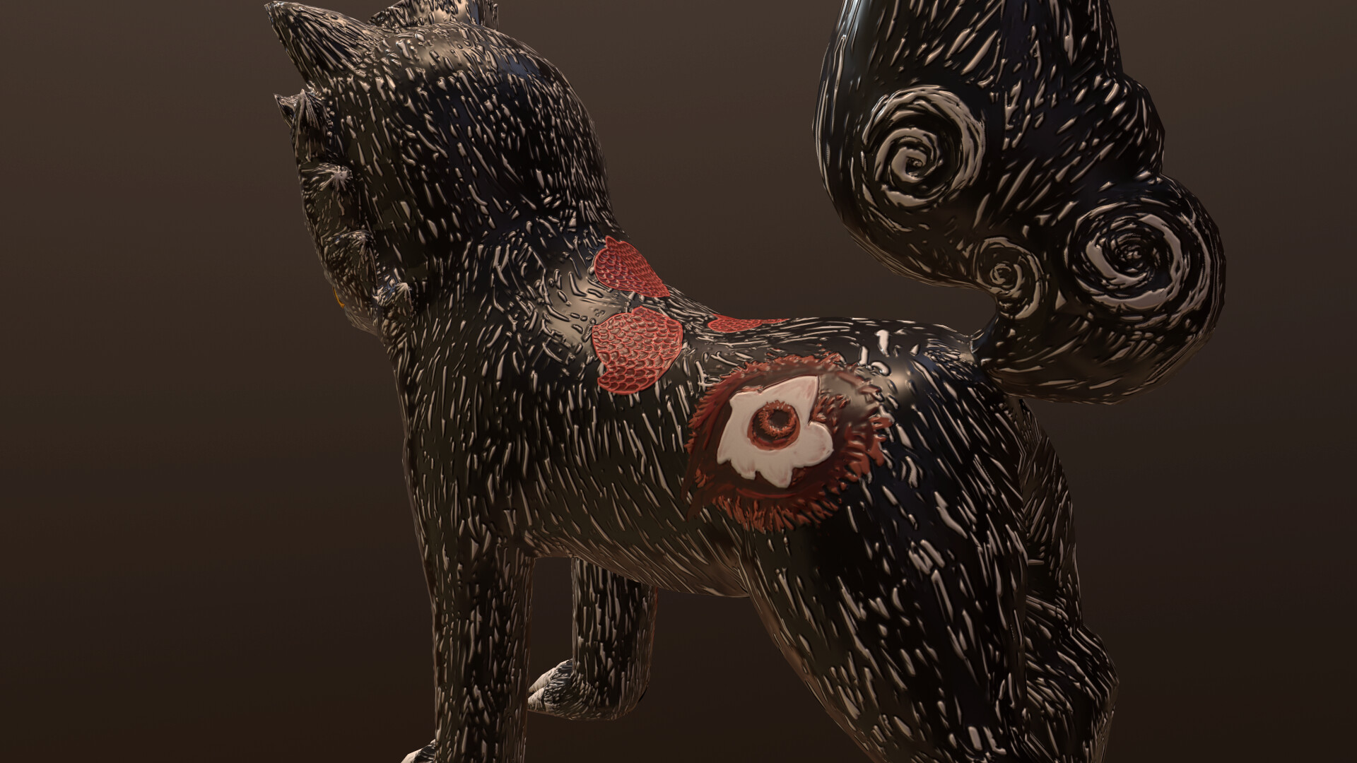 小松美羽 版画 狛犬様 三心一体 小松美羽 版画 狛犬様 三心一体