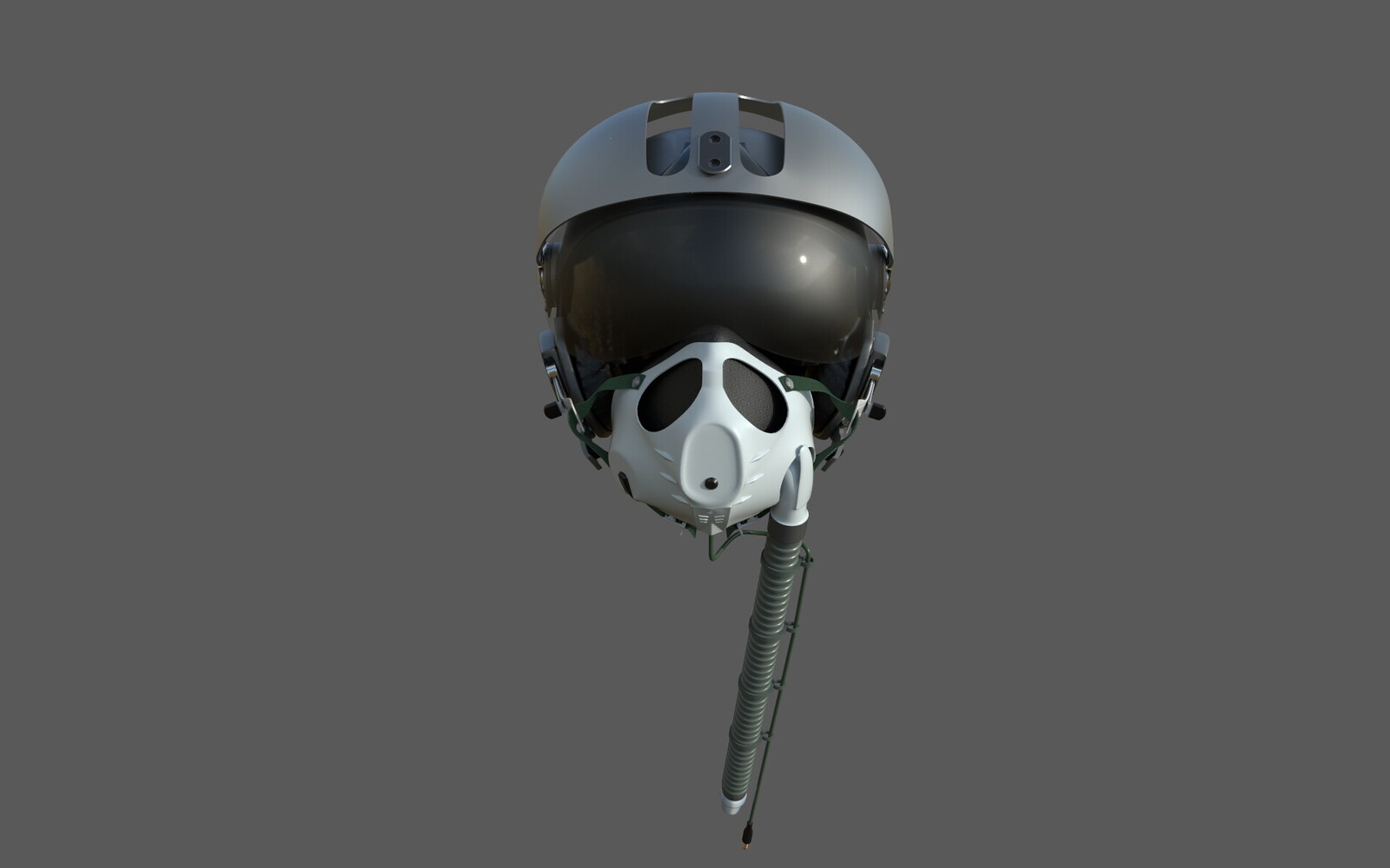 If you are interested, then this mask fits the model of the next flight helmet - 
https://www.cgtrader.com/3d-models/military/armor/msa-gallet-la100-jet-pilot-flight-helmet