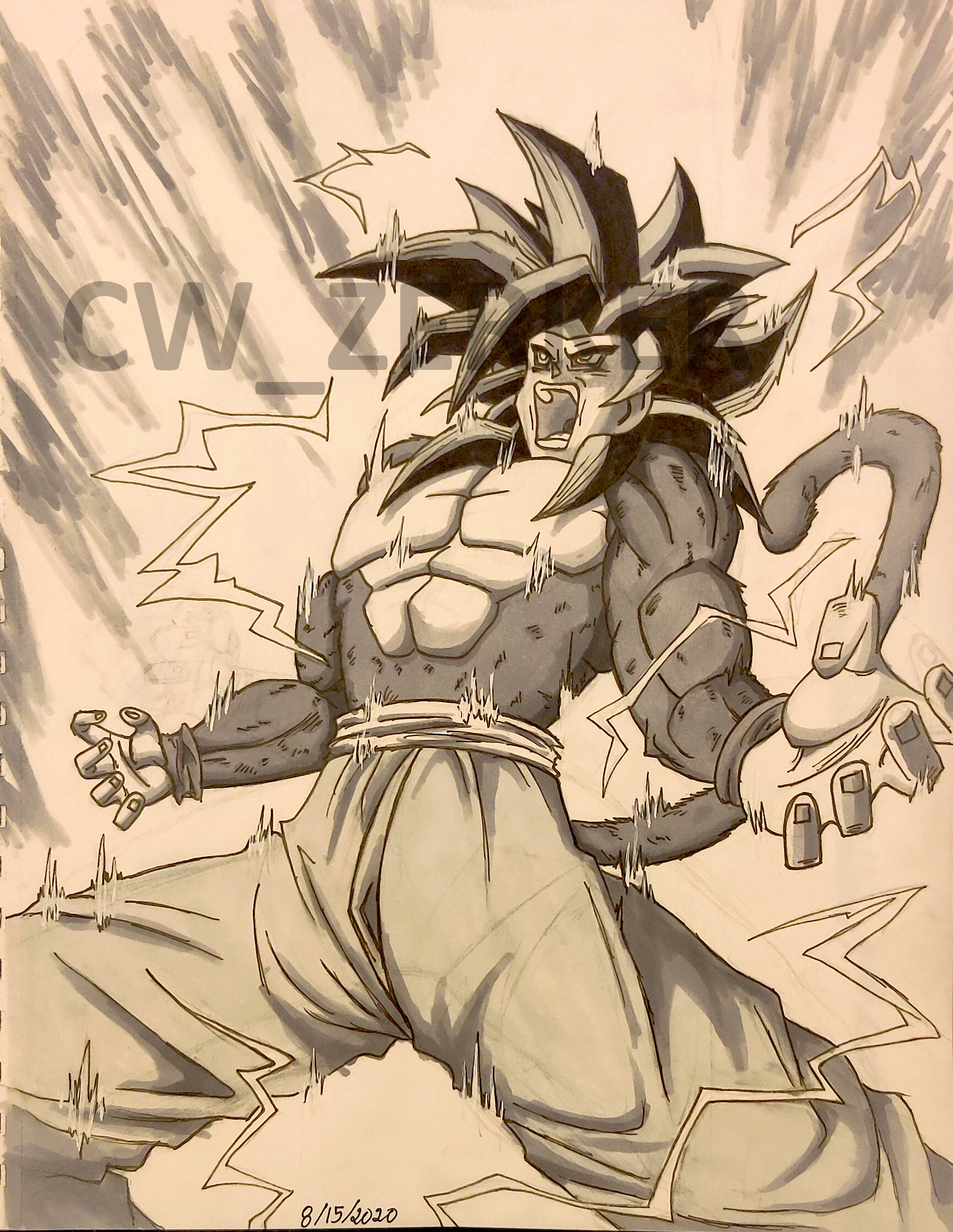 Drawing Goku Super Saiyan 4 by strangersknight on DeviantArt