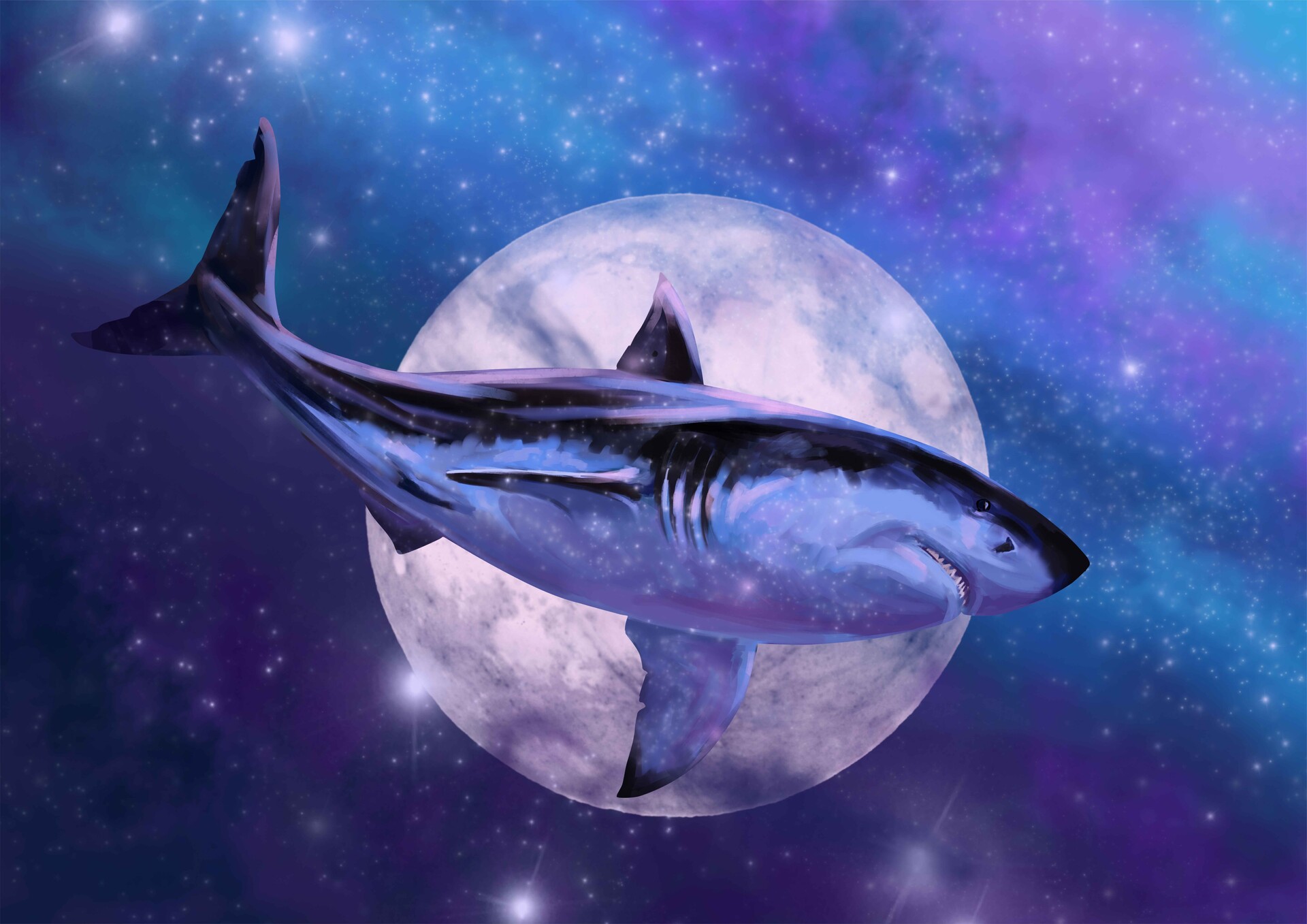 ArtStation Space Great White Shark