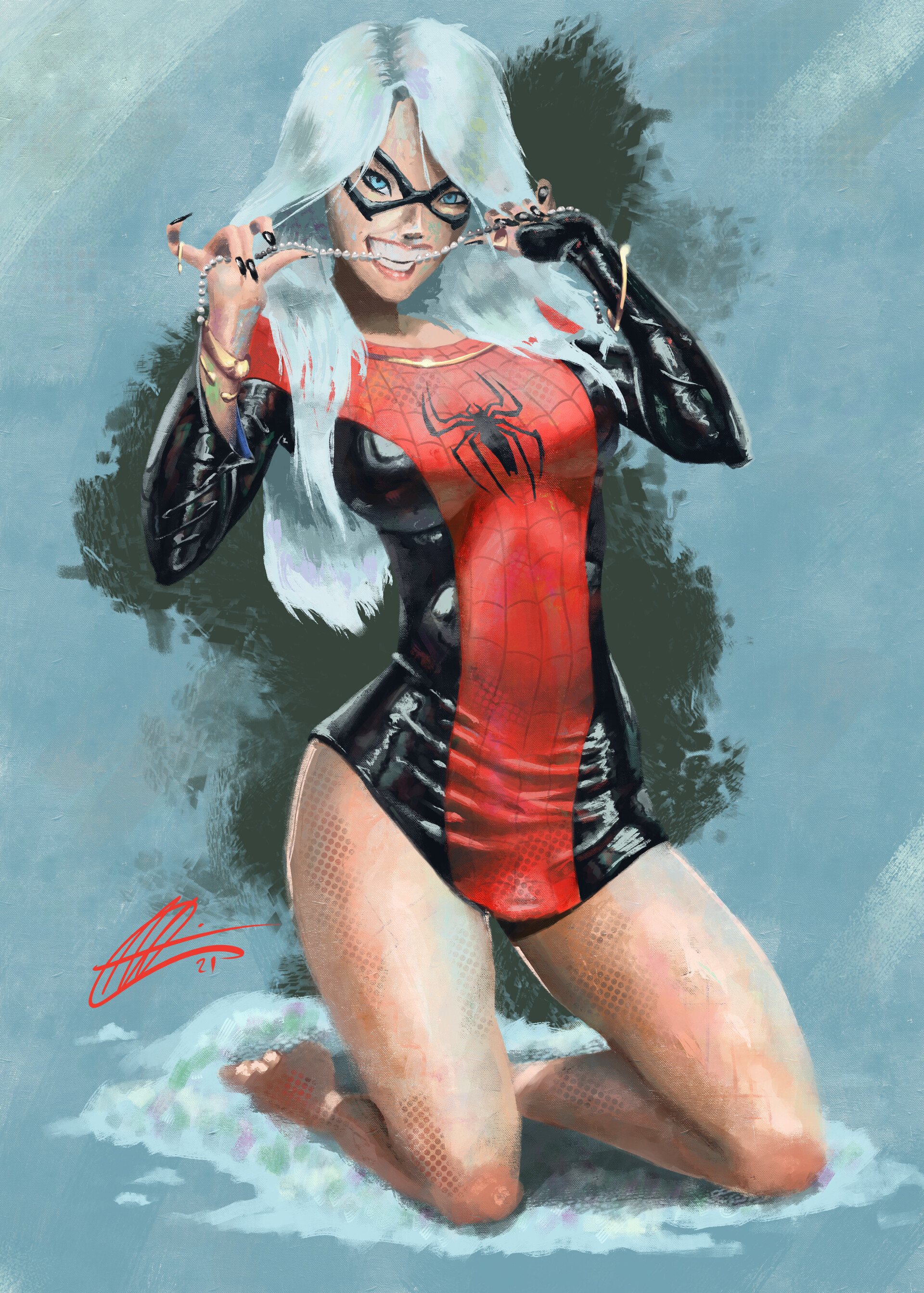 MikeJTay J Scott Campbell Black Cat ReDraw