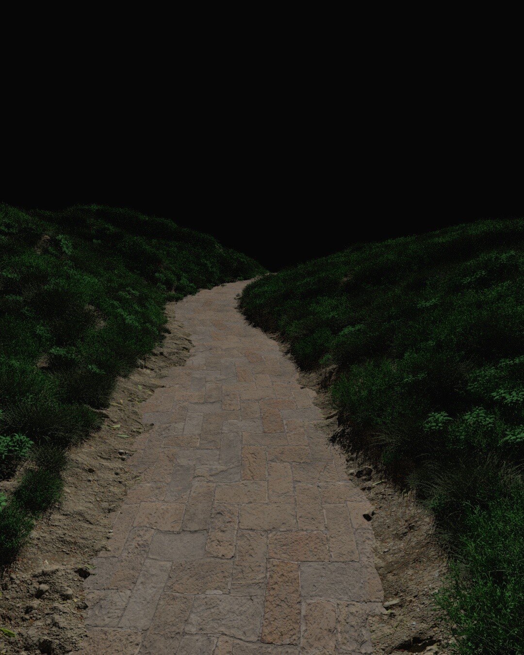 Creating walk path on a spline using Megascans for brickwork.