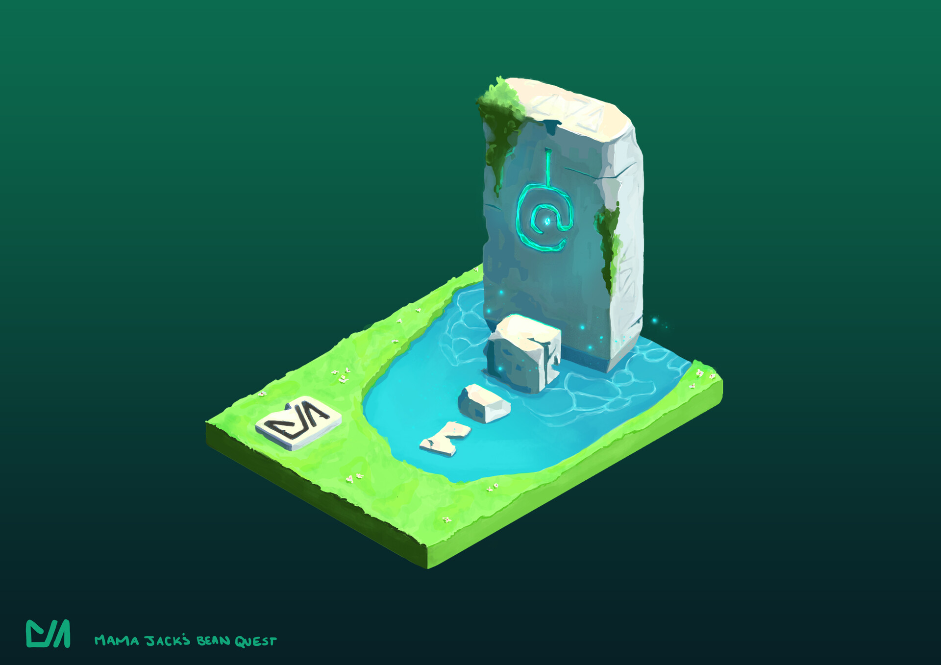 ArtStation - Isometric aqua rune
