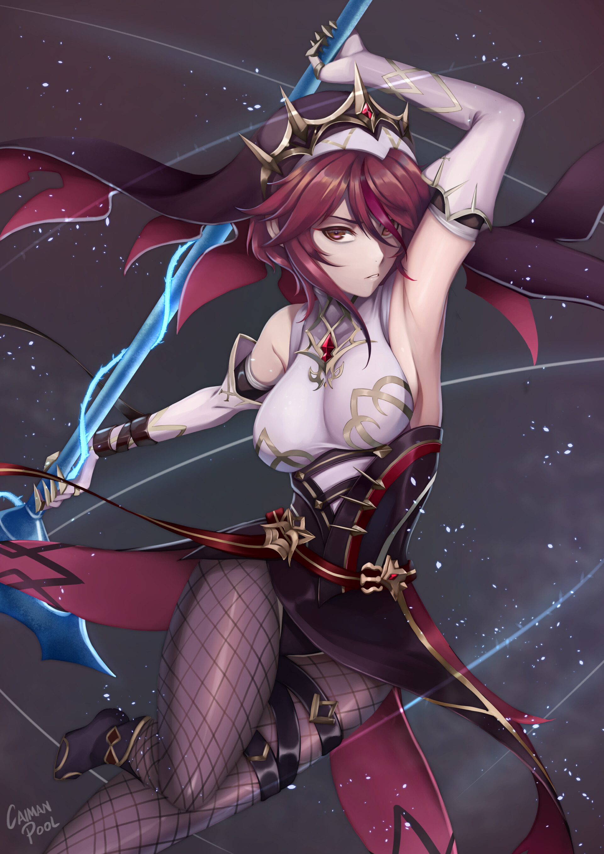 Artstation Rosaria Genshin Impact Fan Art Caiman Pool