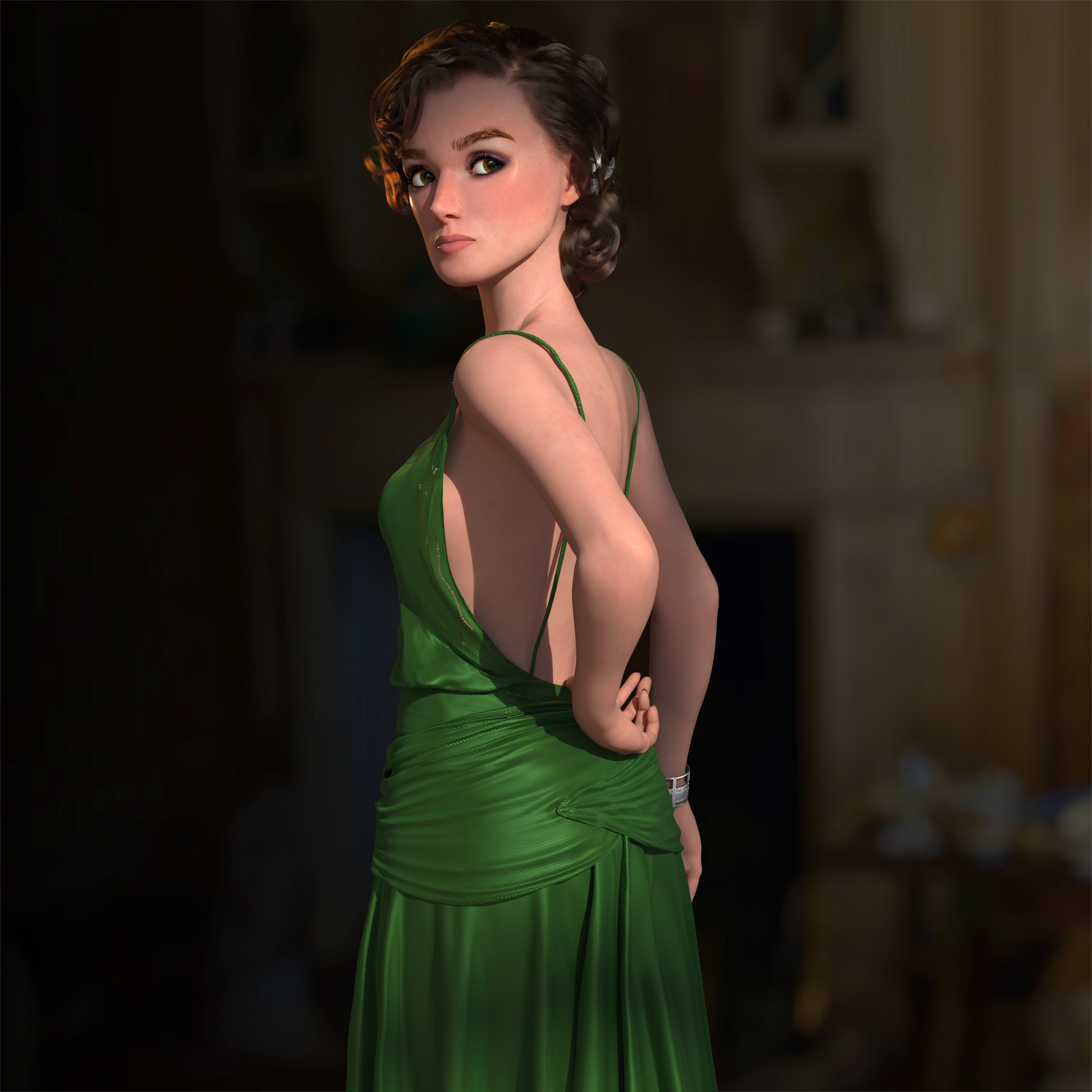 slim fit dress slacks Keira Knightley Same Style Green Vintage Evening Dress in Movie Atonem –  Jolly Vintage