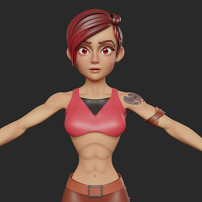 Stylized Character Girl - Rinna - Blender 3D Model