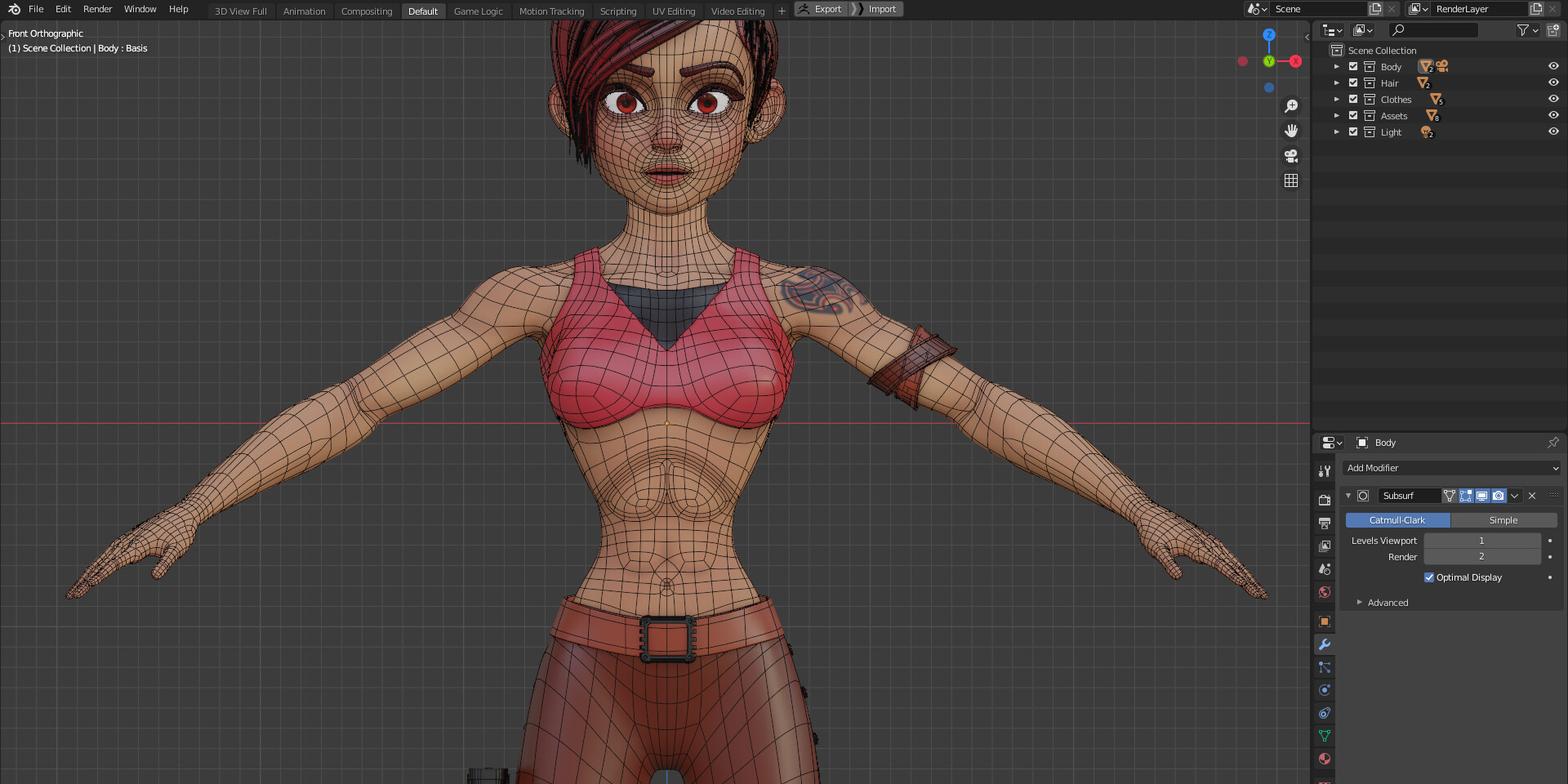 ArtStation - Stylized Character Girl - Rinna - Blender 3D Model