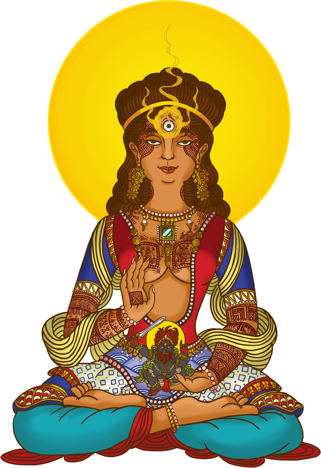 The Illuminated priestess, detail