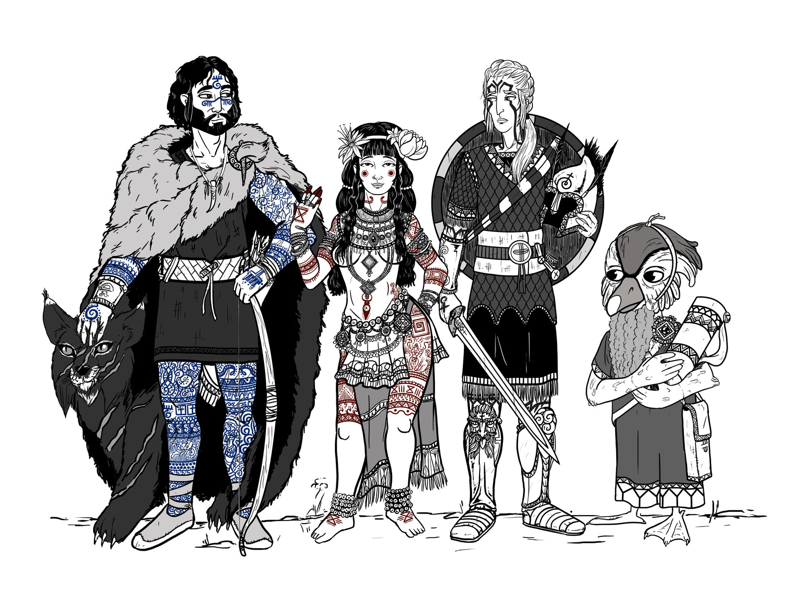 Group picture of the party. From left to right: Laak, Selkana, Kitha, Meplep
