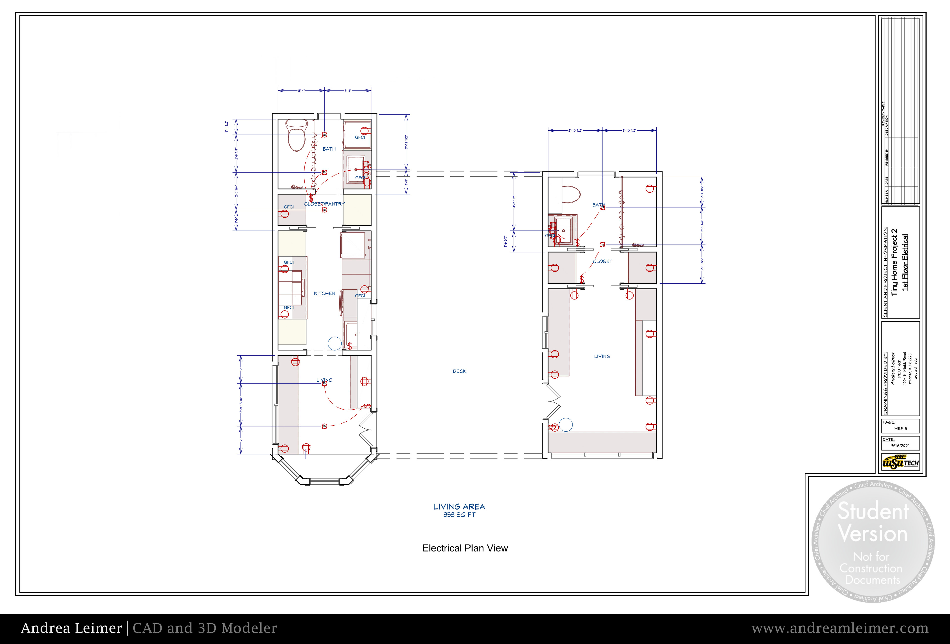 Tiny Home Project First Floor Electrical Plan MEP5