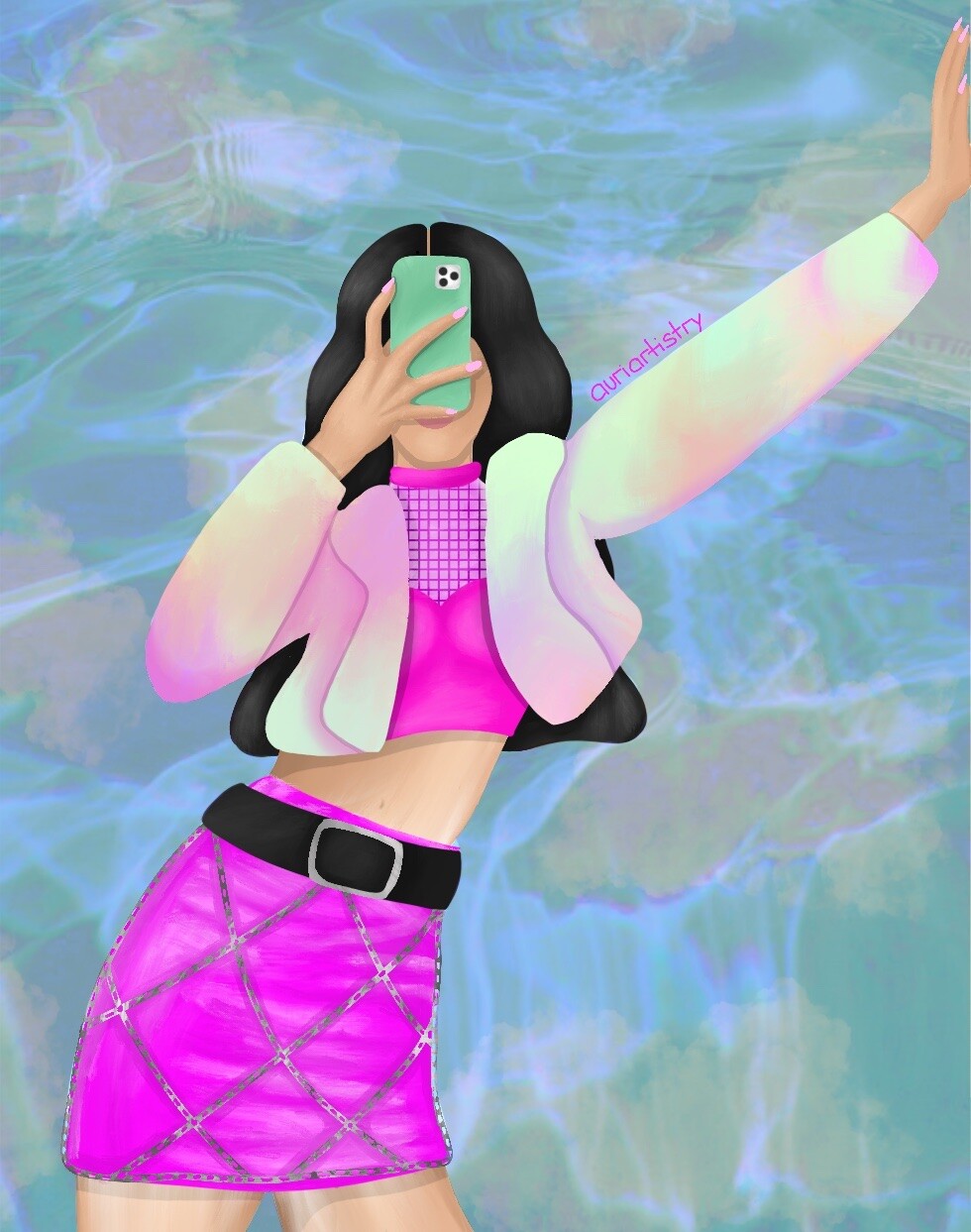 ArtStation Pastel rainbow girl