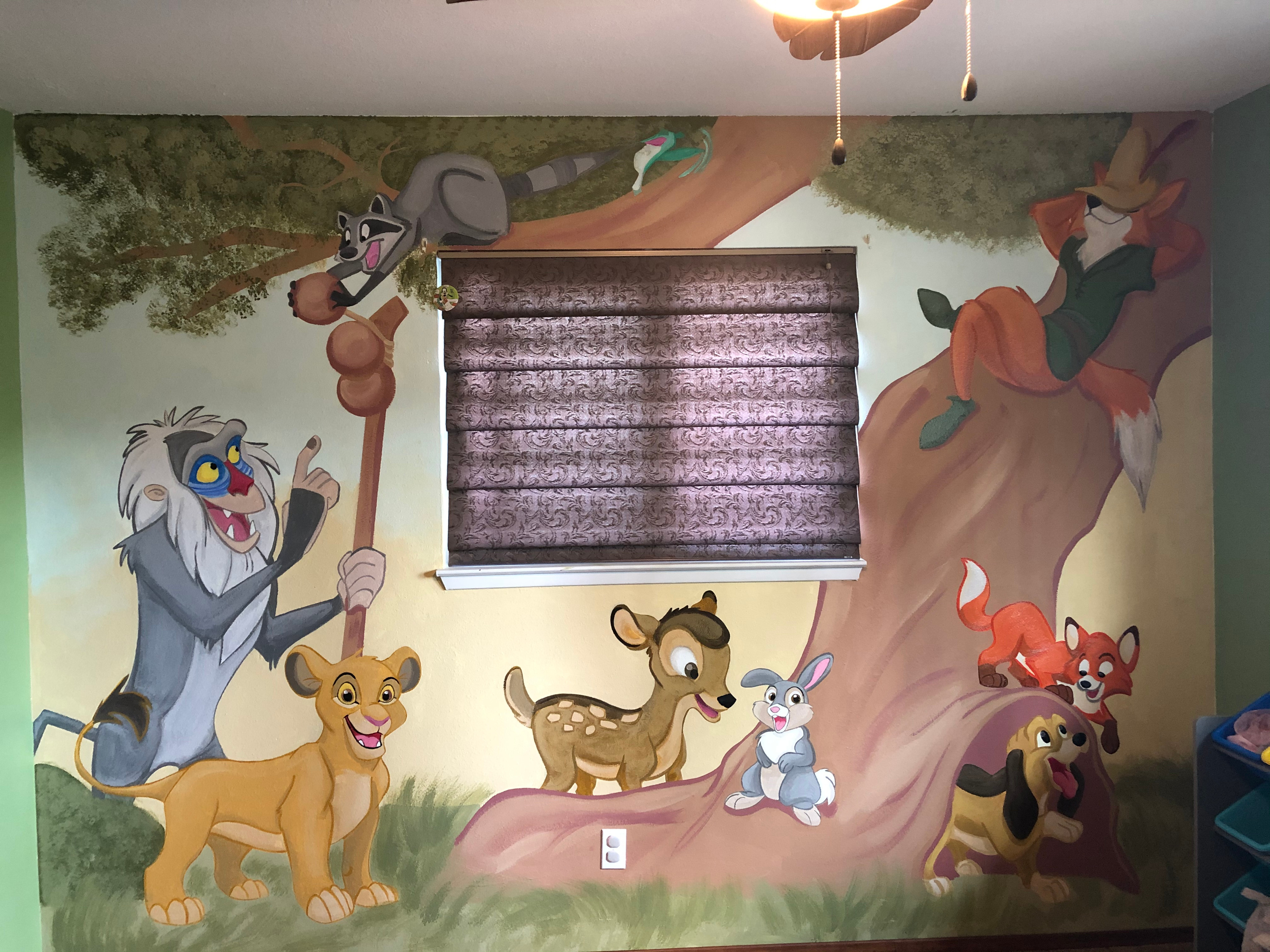 Disney Forest Nursery Wall Mural

-Original Design
-Freehand Painted
