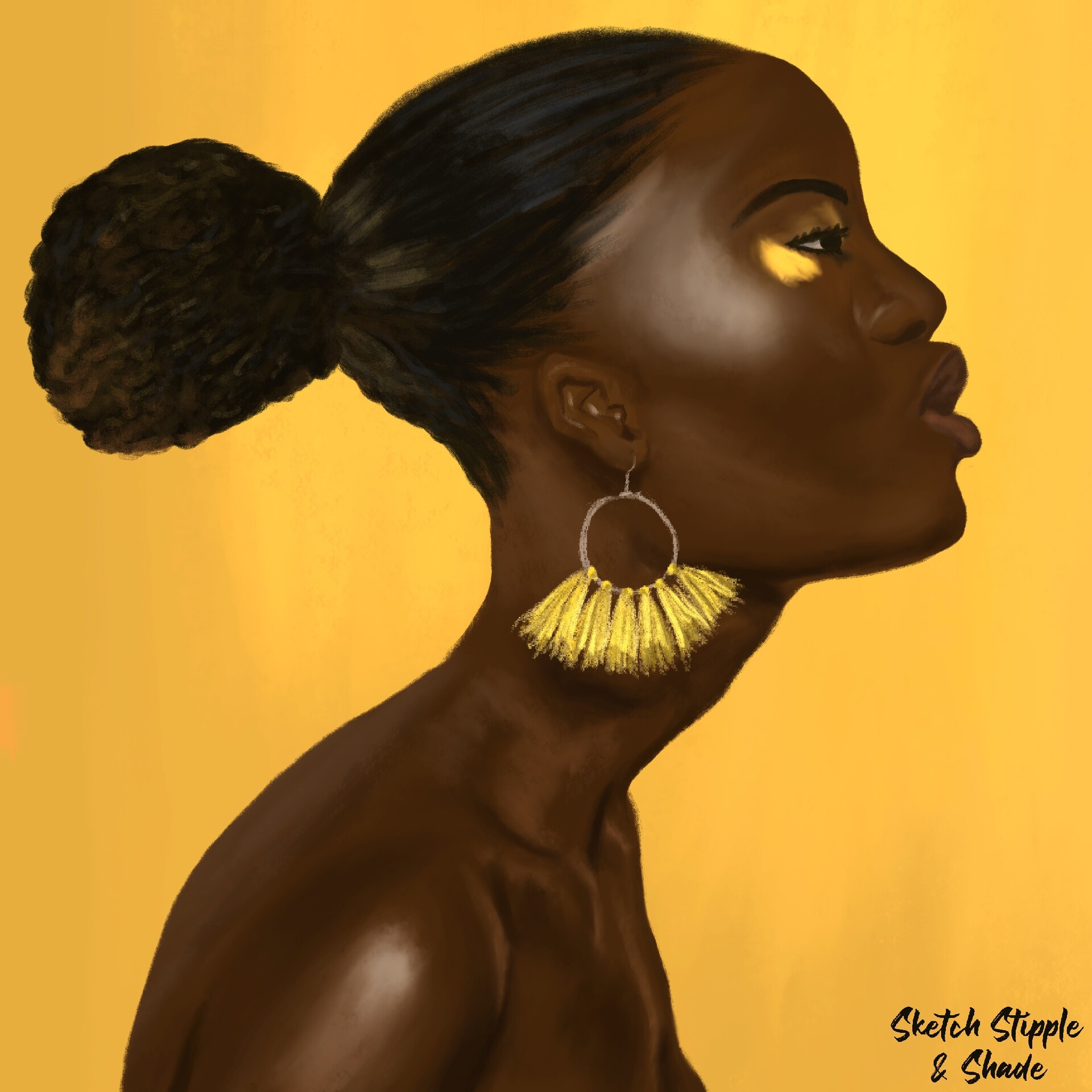 ArtStation Girl With The Yellow Fringe Earrings