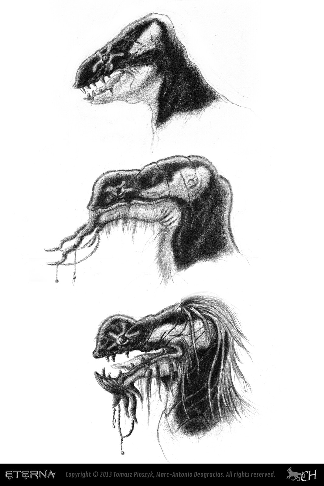 Conceptual Sketches of the Nakalun's head. Belonging to the Baleen race, the Nakalun is a prominent character and antagonist in the Eterna series. 