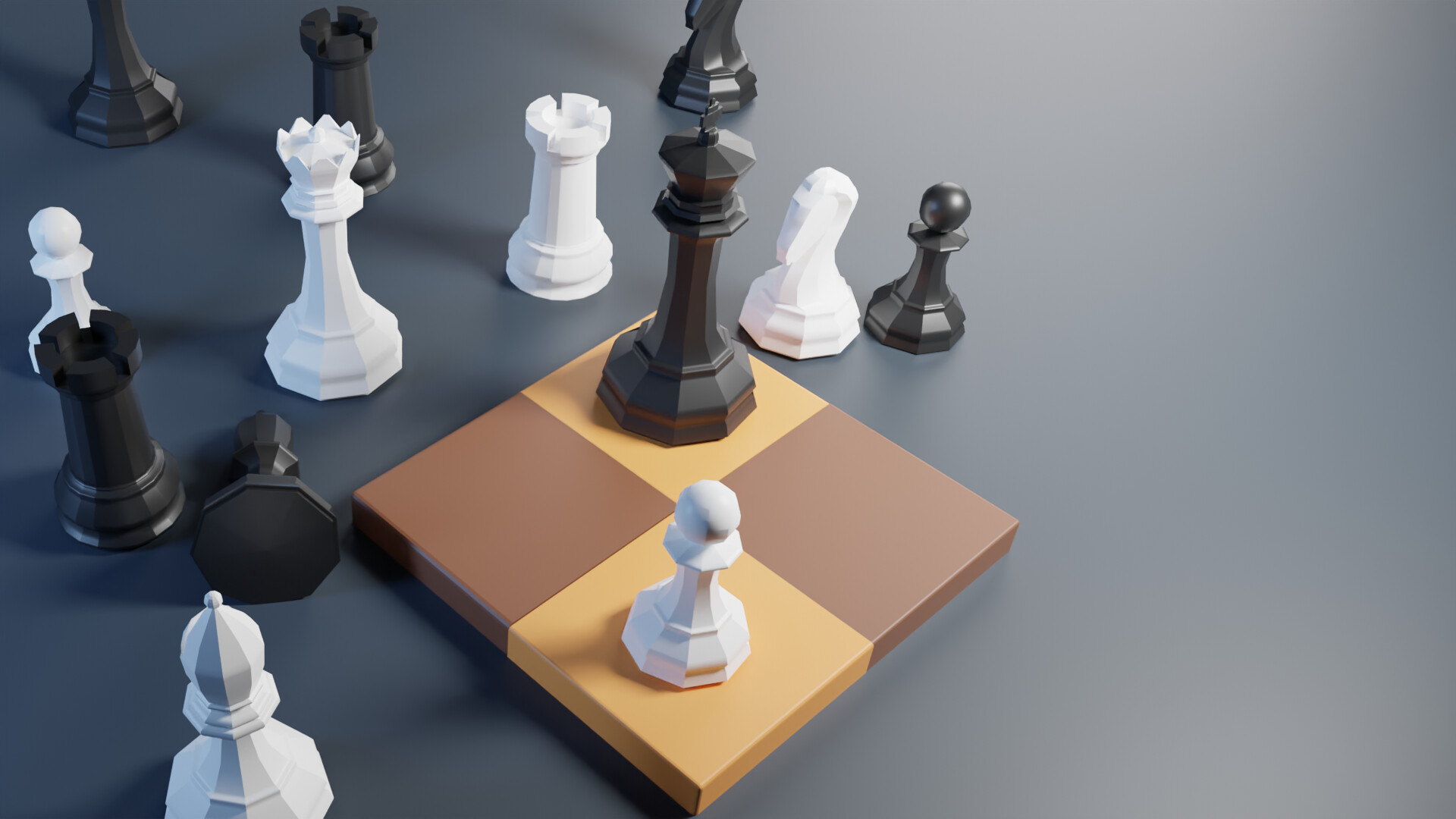 Chess Pieces & Board, 3D Props
