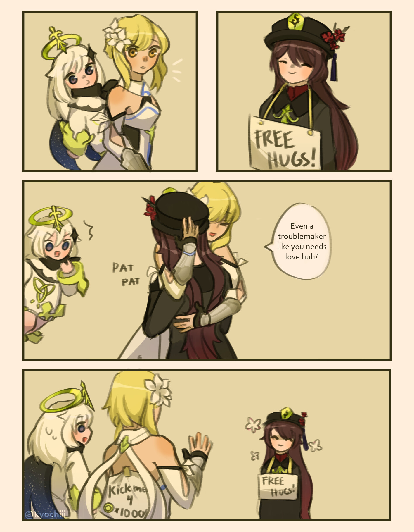 ArtStation Hugs with Hu Tao (Genshin Impact Comic)