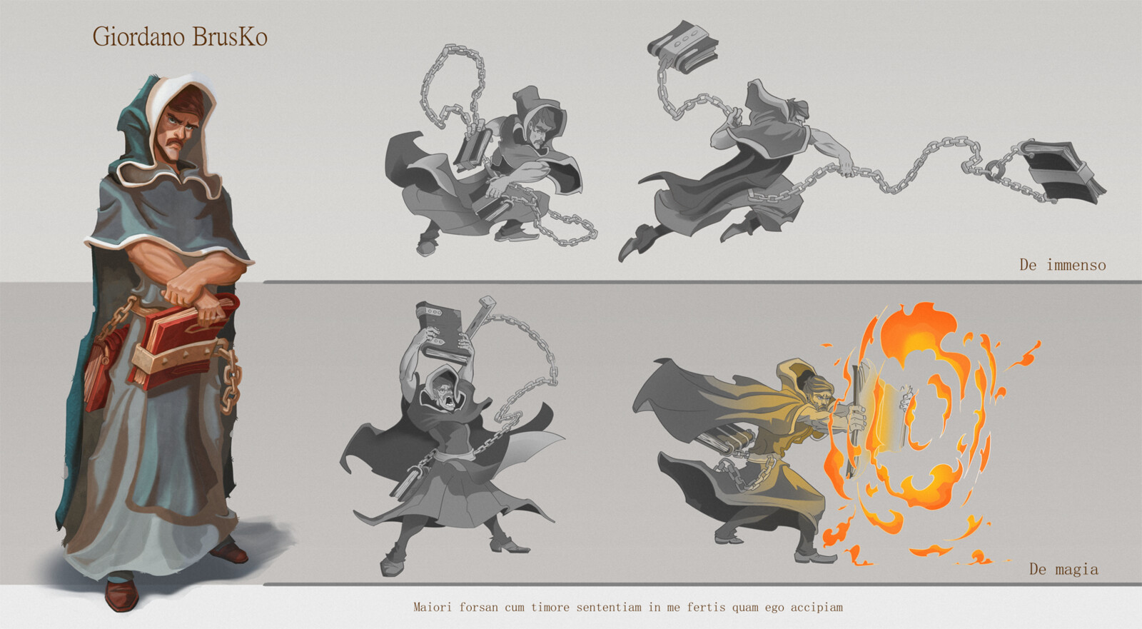 De immenso: strenght attack
De magia: magic fire attack
