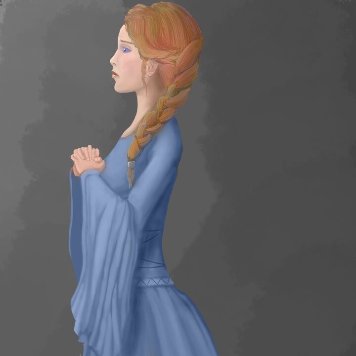Original concept for the princess, painted in PS