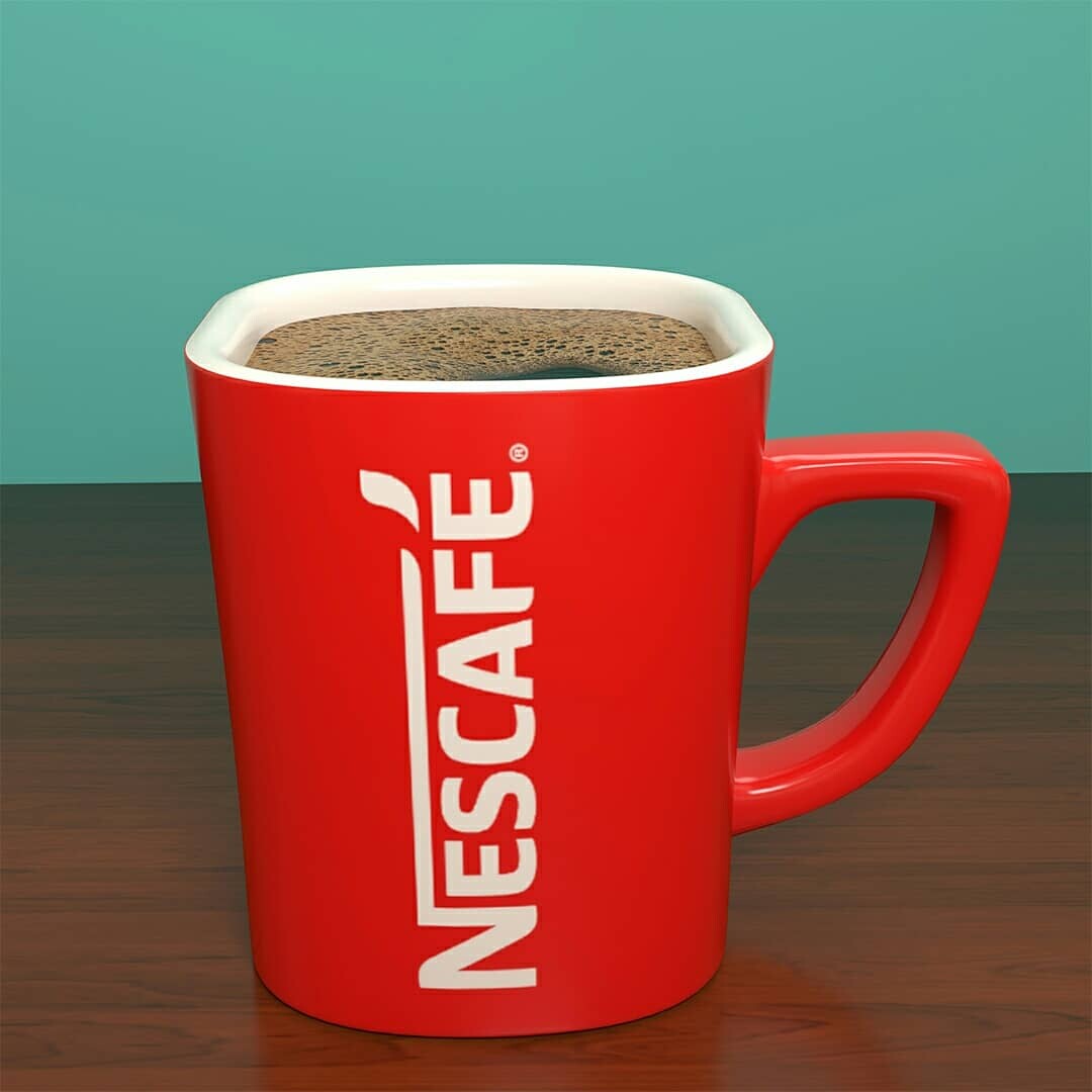 nescafe glass mug
