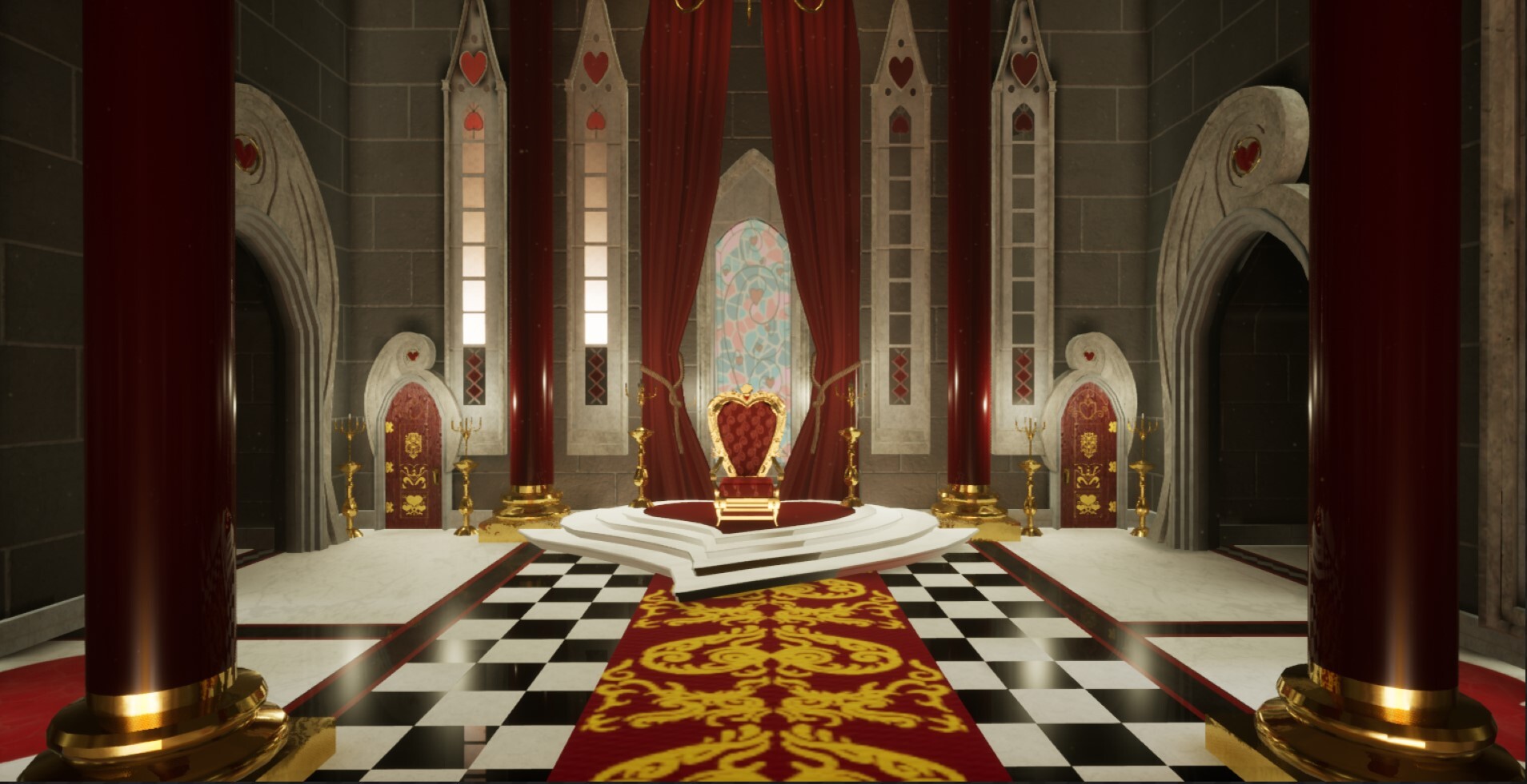 ArtStation - Queen of Heart's Throne Room-Team Environment