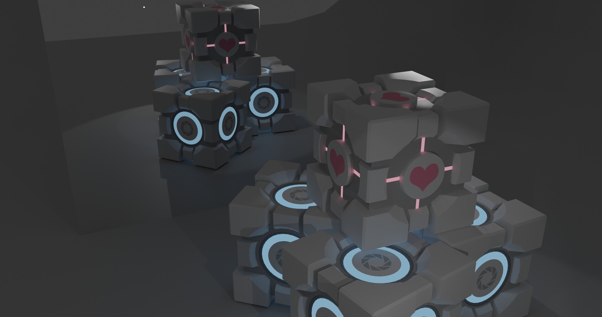 ArtStation - Portal 2 - Companion Cube + Weighted Cube