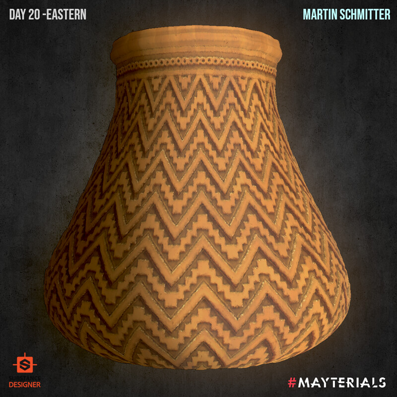 Mayterials 2021 - Day 20 Eastern (Stylized "Handpainted" Middle Eastern Vase)
