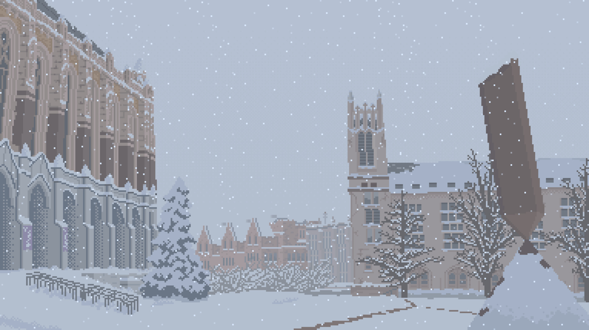 Pixel art snow
