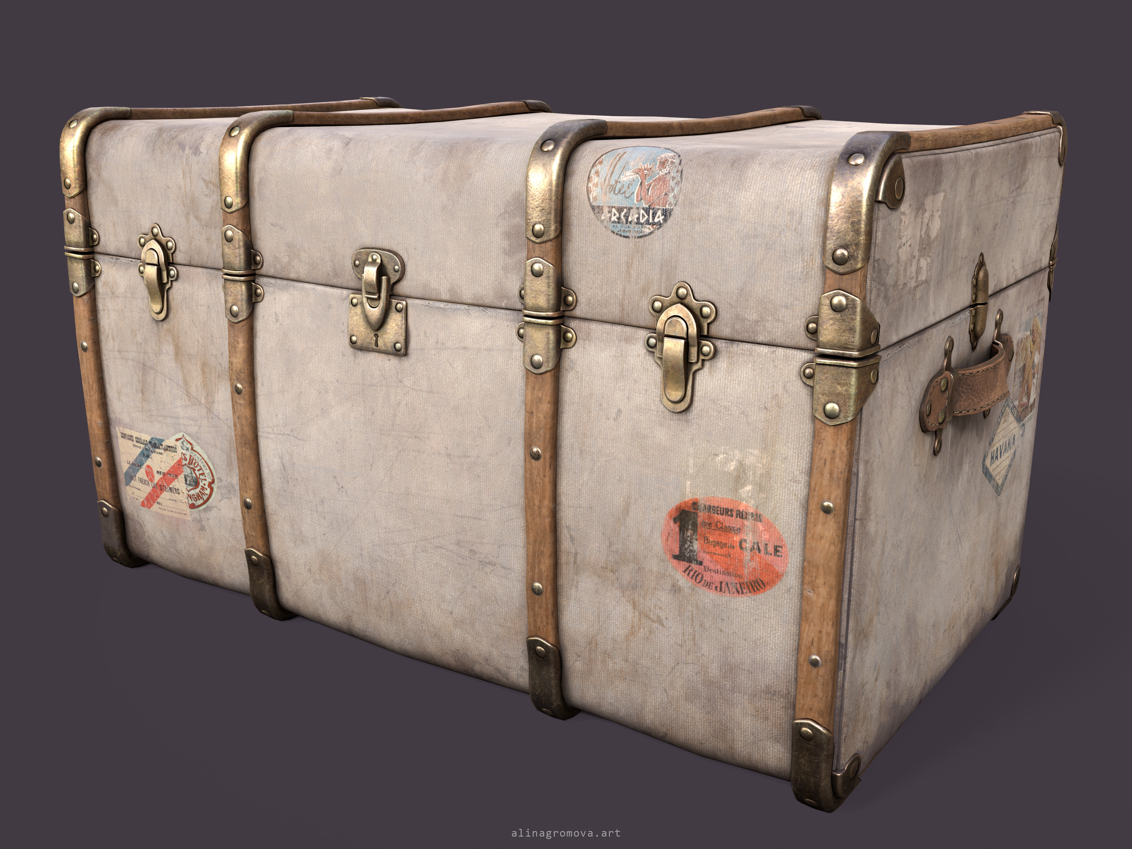 Antique Luggage - Steamer Trunks Type C - Download Free 3D model by  Mad_Lobster_Workshop (@Mad_Lobster_Workshop) [c8d98cf]