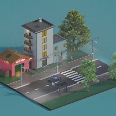 Isometric Street Scene