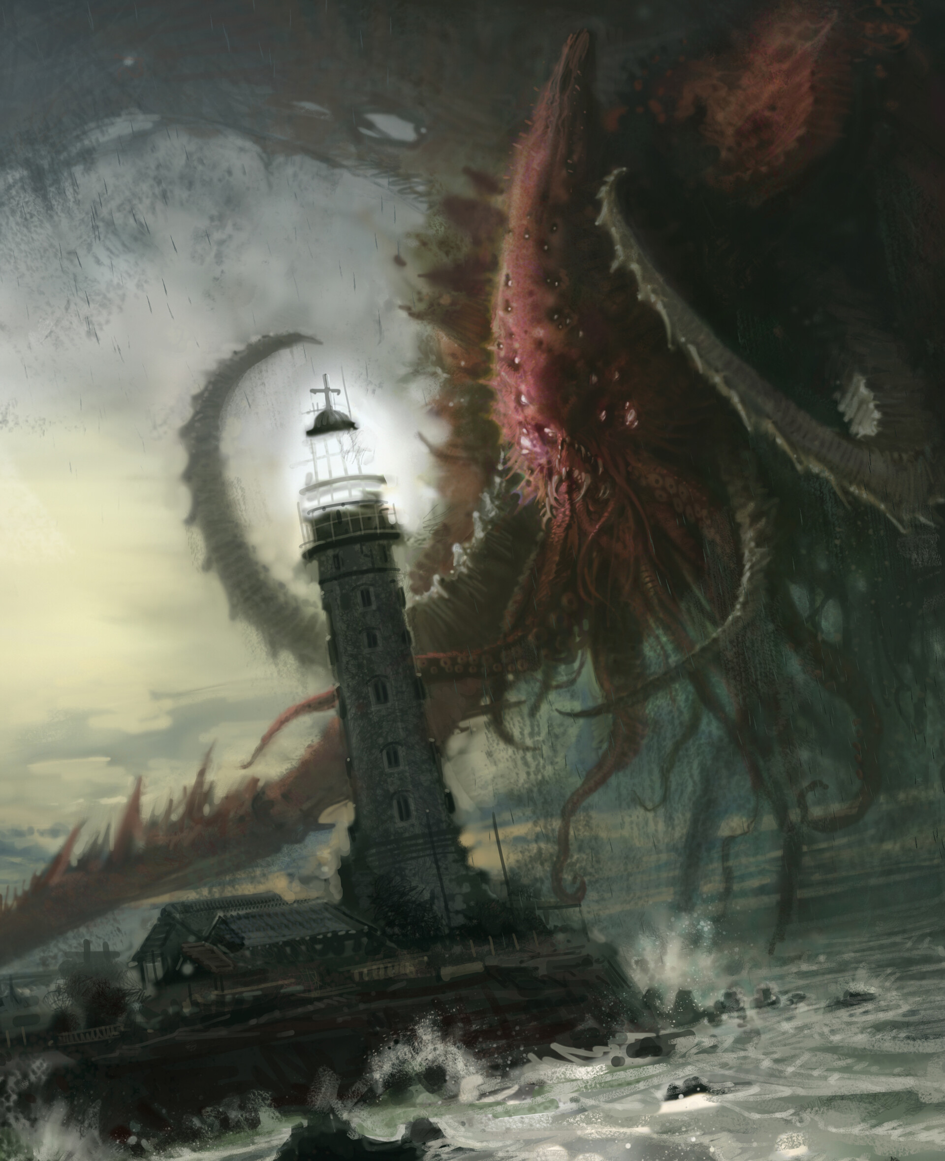 Cthulhu Landing Ashore by Thomas Elliott r/ImaginaryMonsters