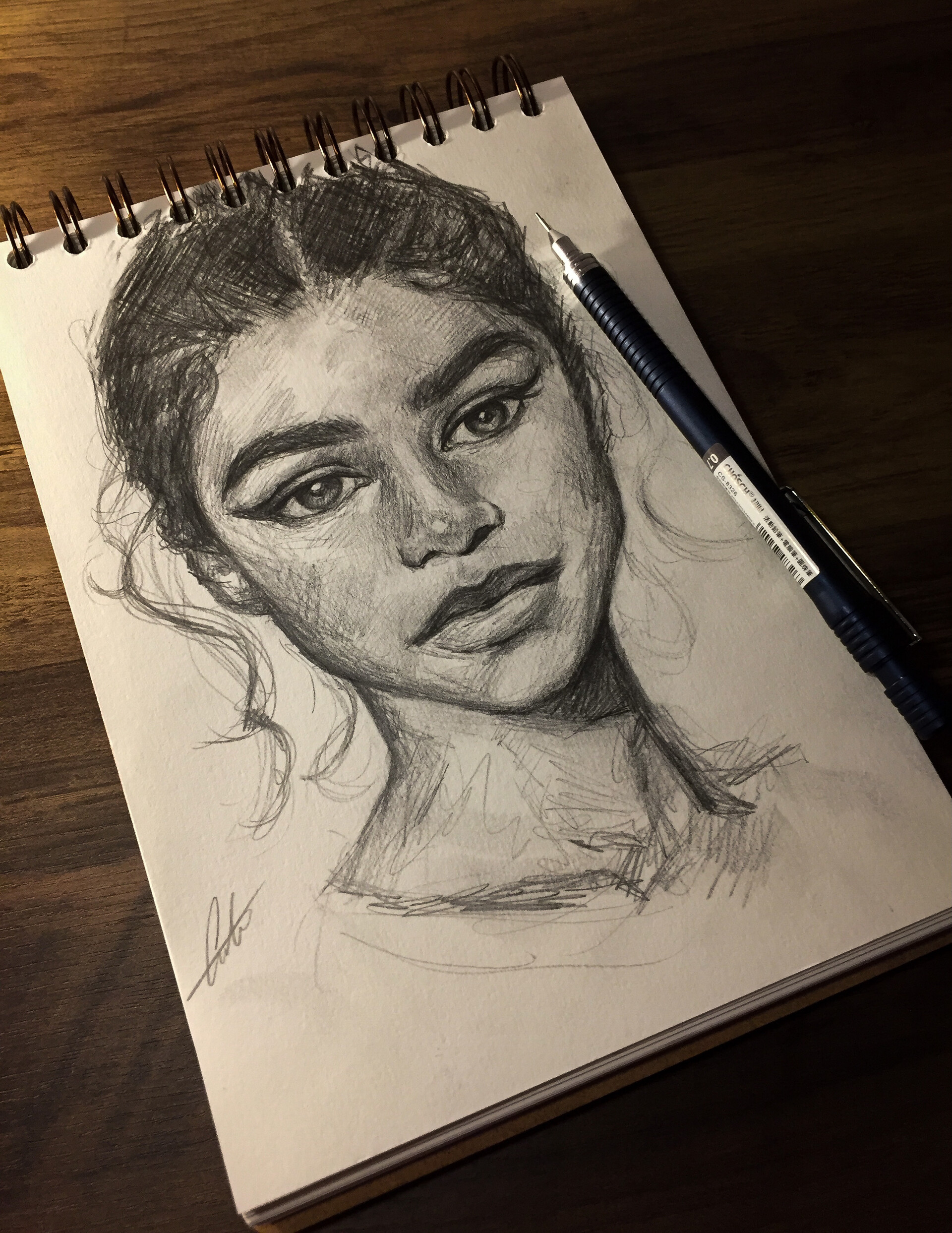 Portrait Drawing with Miss Led