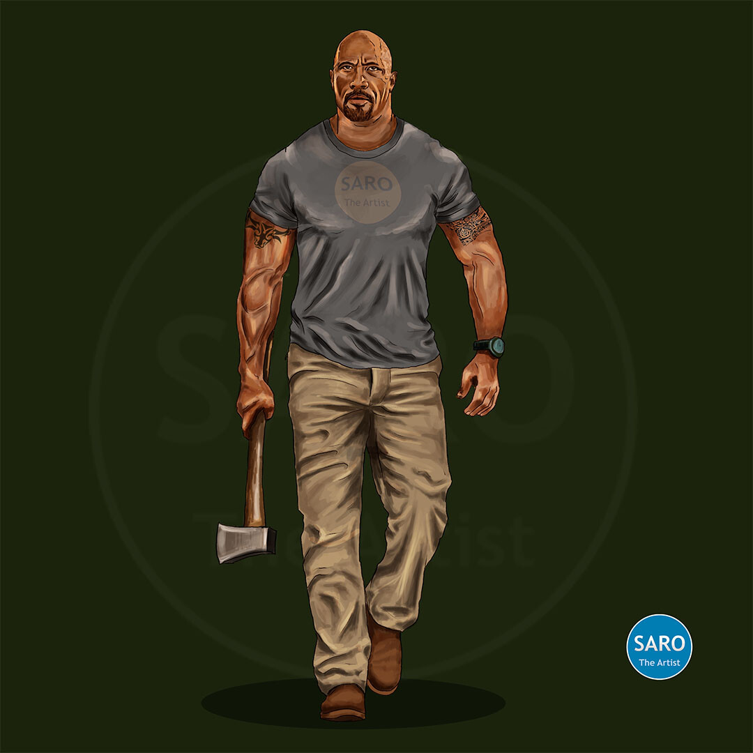 ArtStation - Dwayne Johnson (young rock)