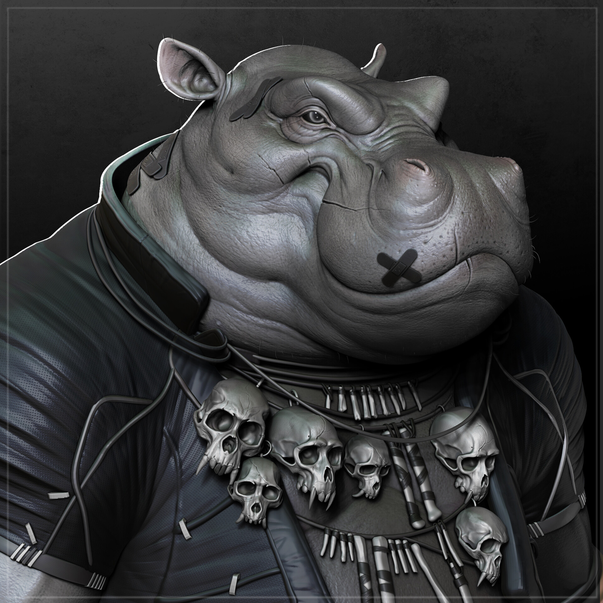 ArtStation hippo bust