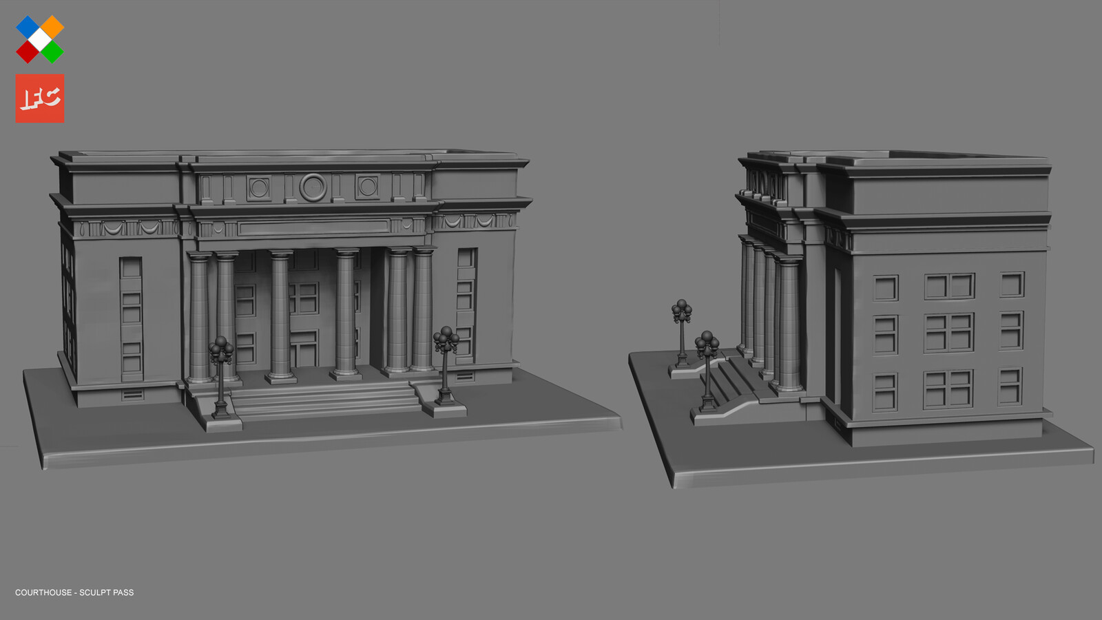Imperfections sculpt pass done for the Courthouse model