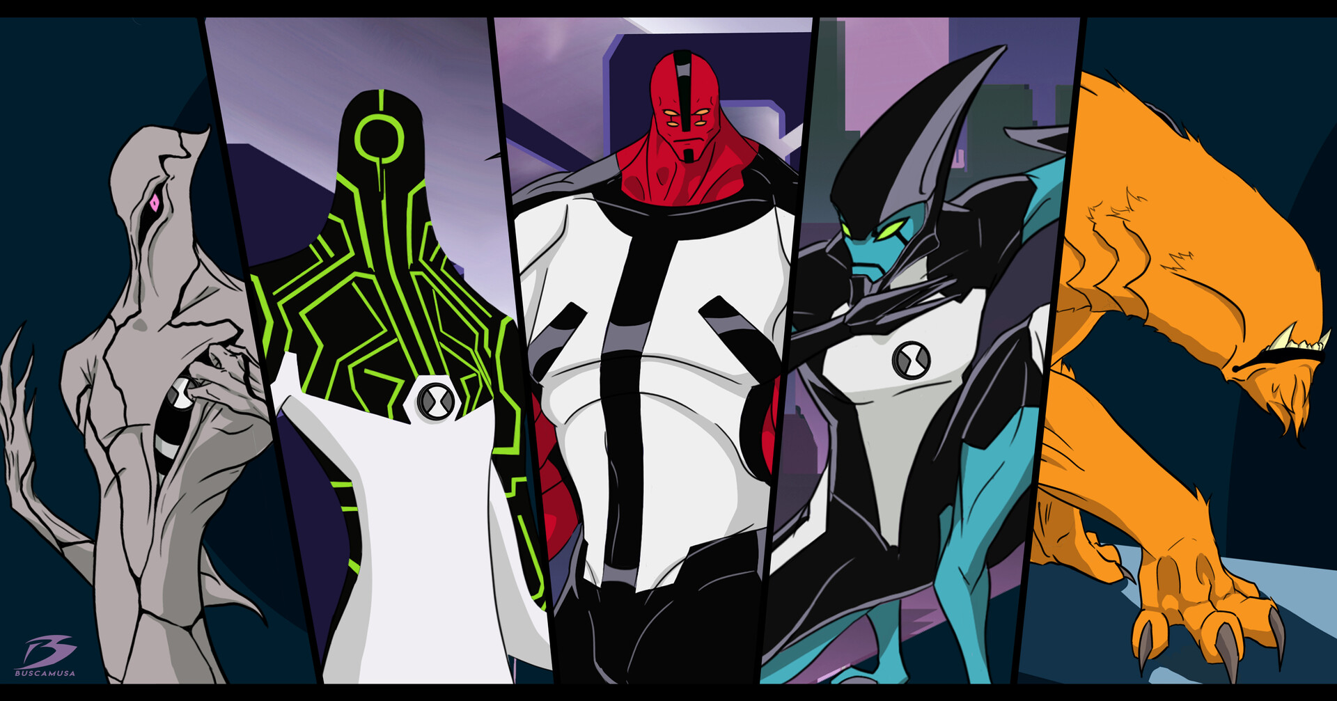 Here's all my Ben 10 classic looking reboot aliens compared to the