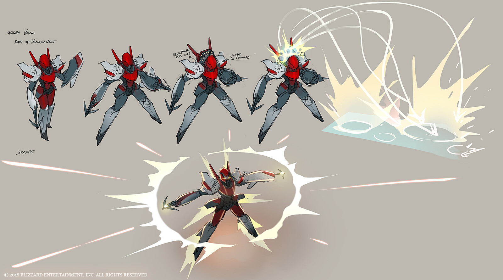 Missile versions of Valla's ults.