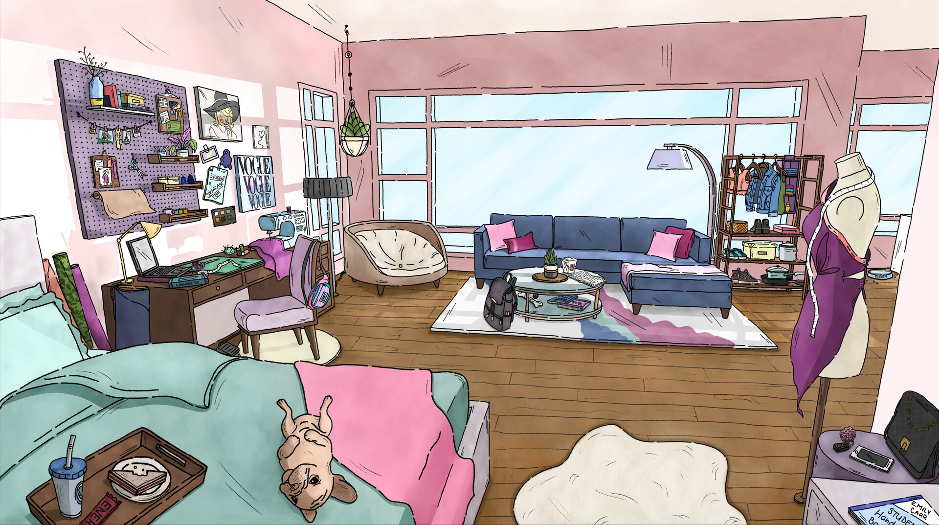 ArtStation - Fashionista Bedroom - Arthur Cartoon Style