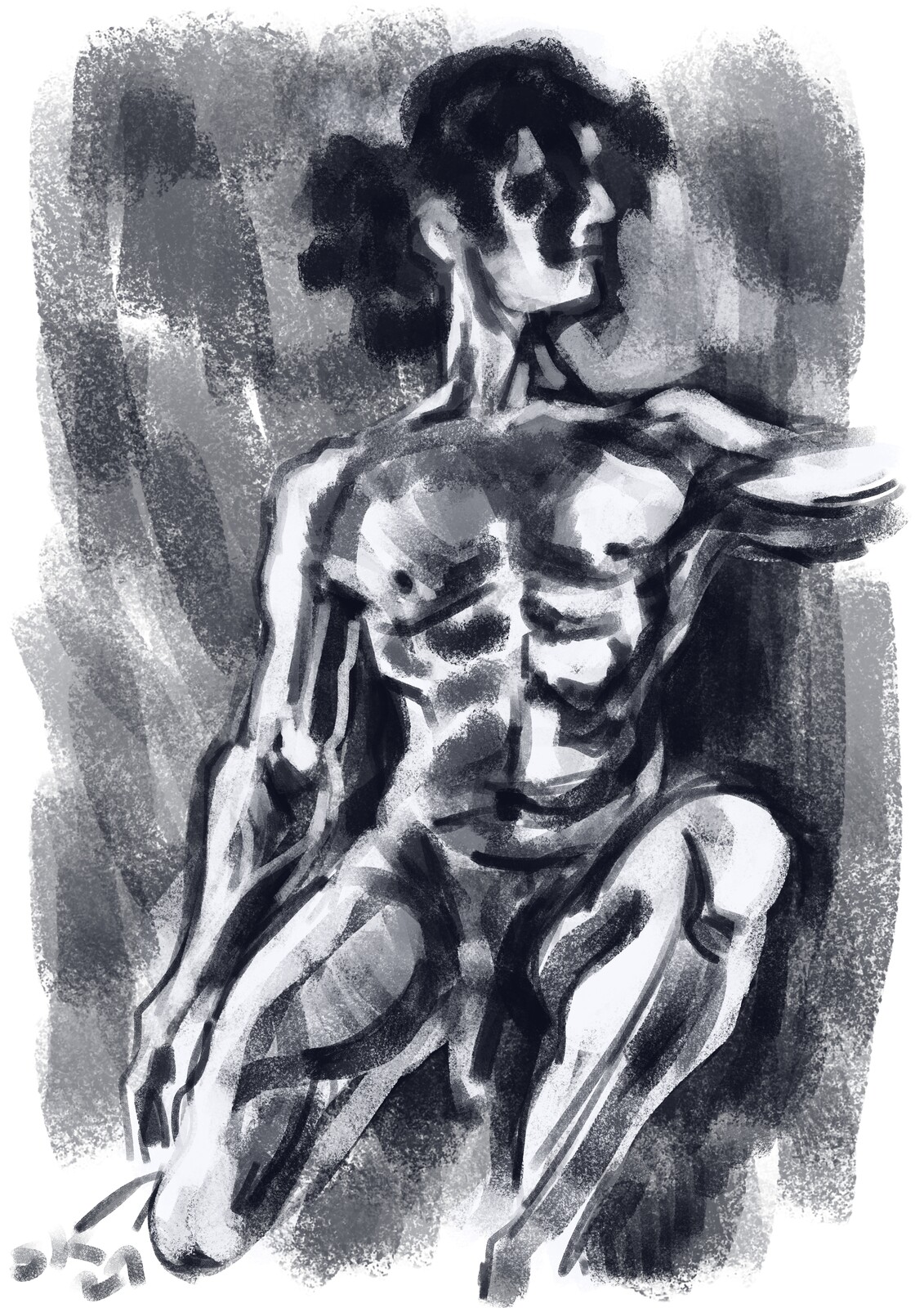 Krita, digital charcoal.