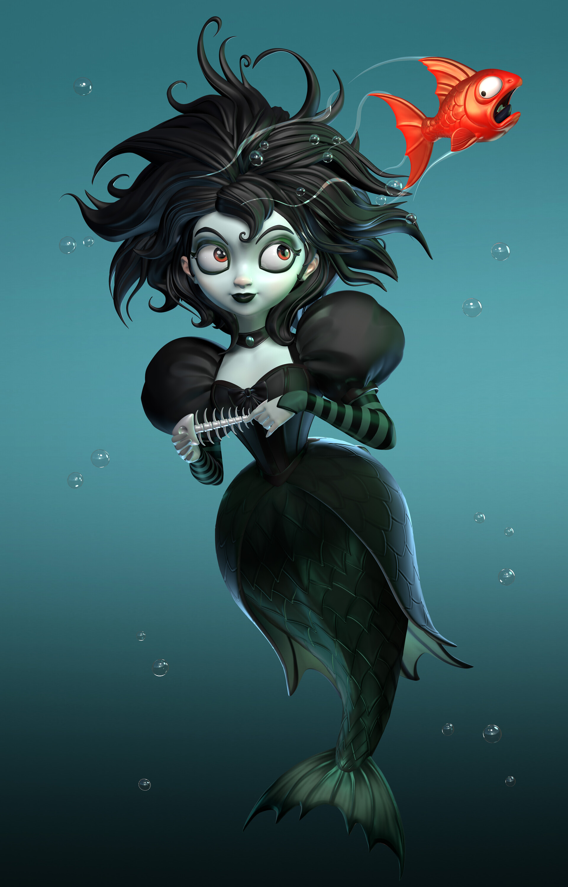 Gothic mermaid by Julia Acherontias
