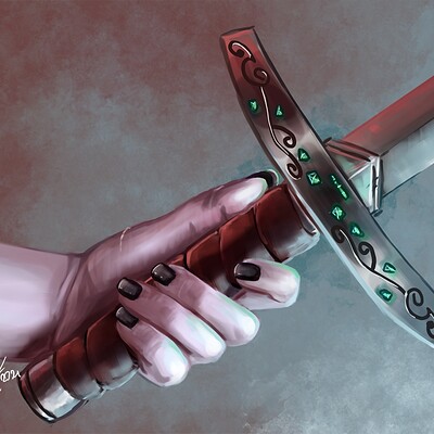 Magical kaleidoscope hand and sword