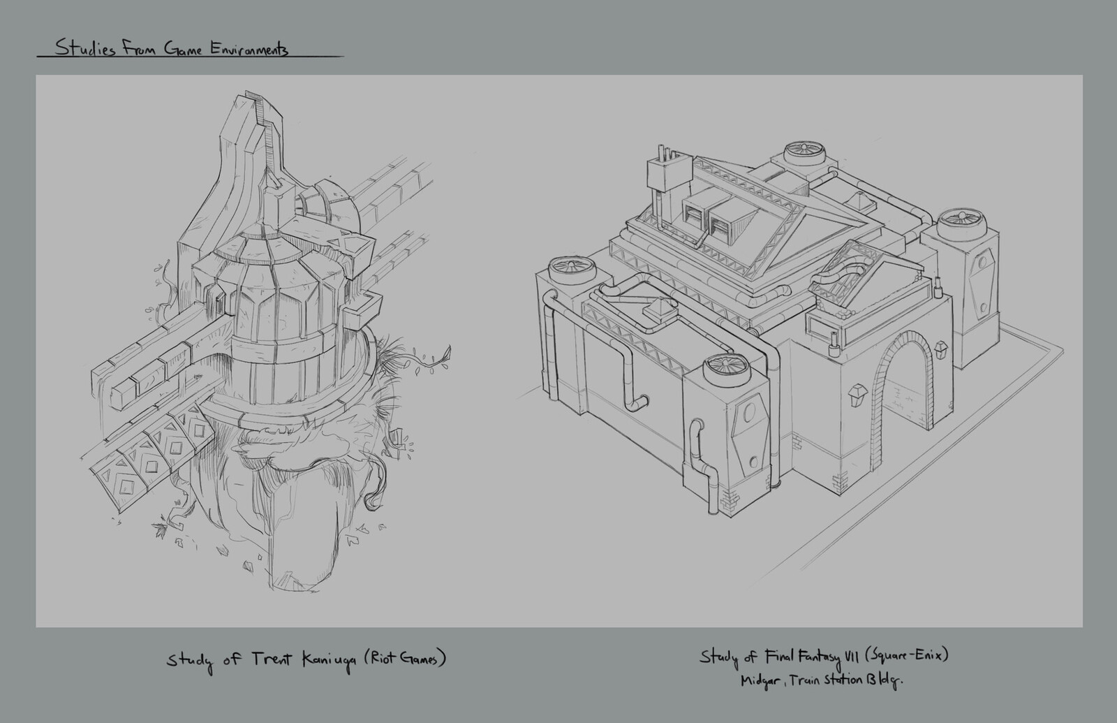 Studies of video game environments