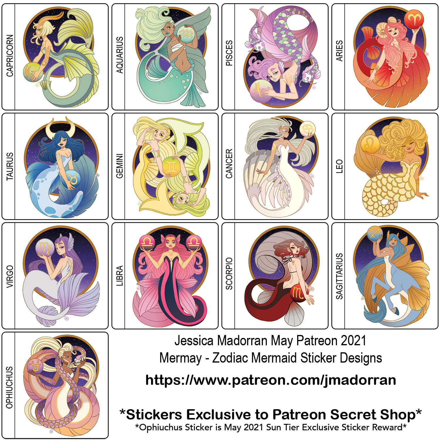 ArtStation - Patreon - May 2021 - Zodiac Mermaids