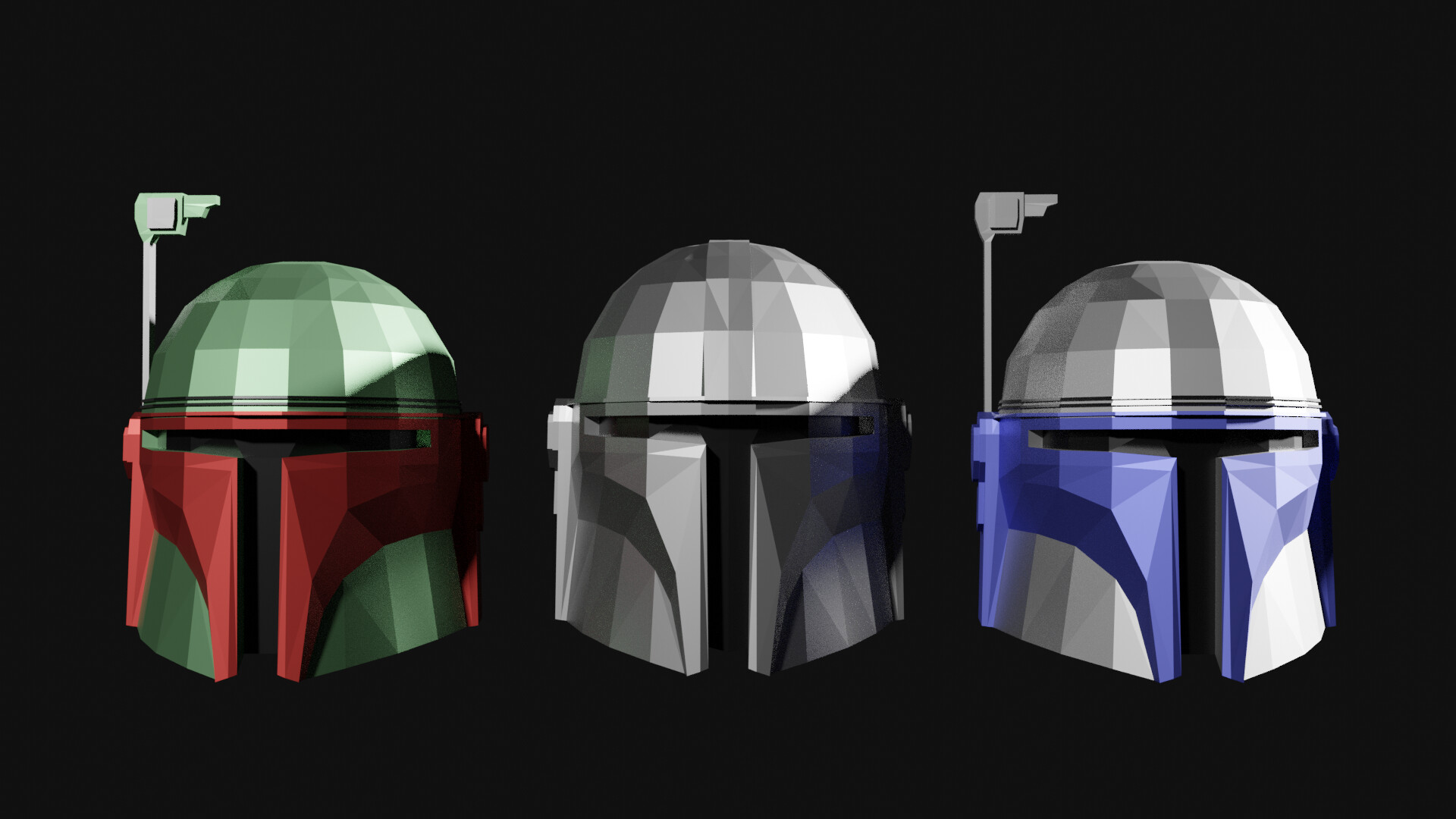 ArtStation - low poly mandalorians