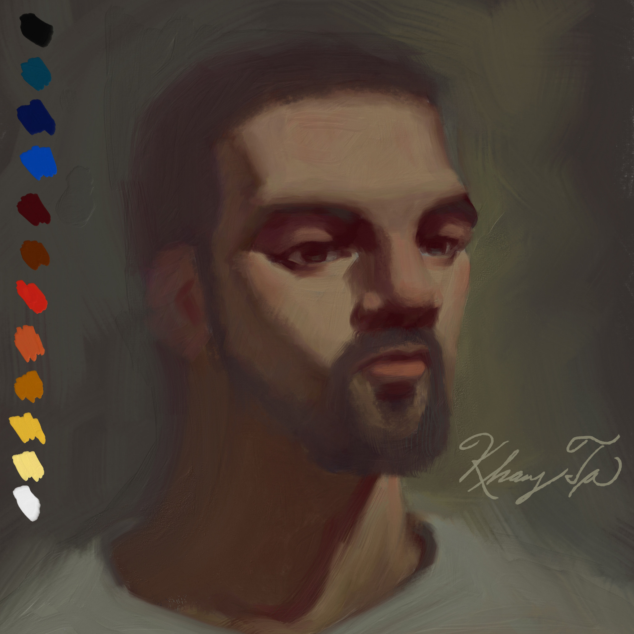 Step 02 - Oil-painted in Adobe Fresco
