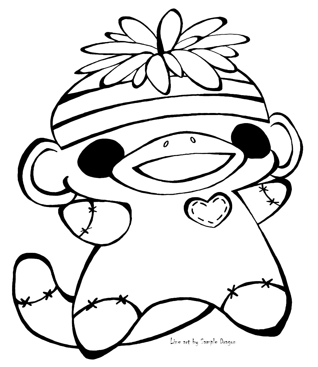 Sock Monkey Coloring Pages