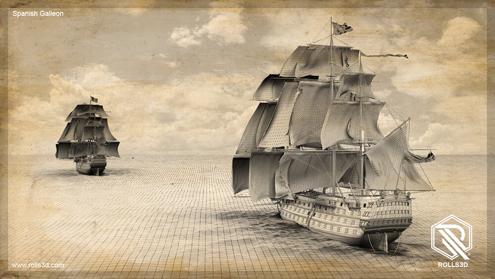 Spanish Galleon (Wireframe)